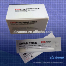 Fabricant Patient Injection CHG (chlorhexidine) prep 2% Chlorhexidine Gluconate 70% alcoolique bâtons médicaux / tampons